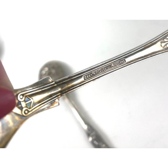 Vintage SilverPlated Salad Serving Set Floral Design Sheffield England and Roger - Picture 4 of 5